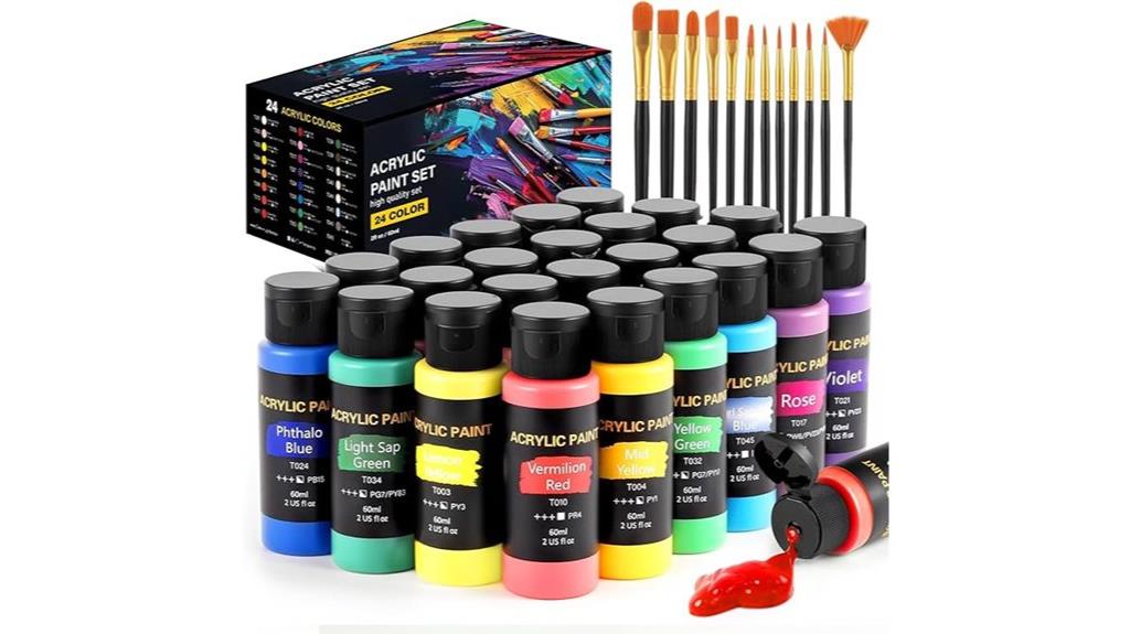 12 brush acrylic painting set