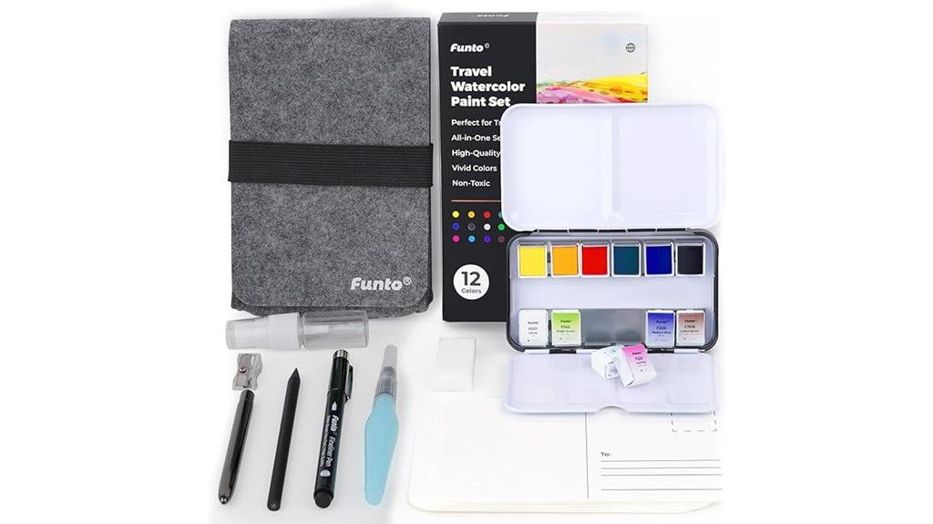 12 color watercolor paint set