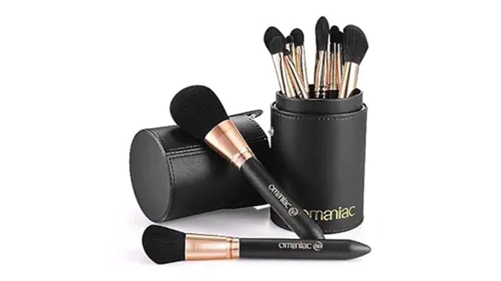 12 handle pearlescent brush set