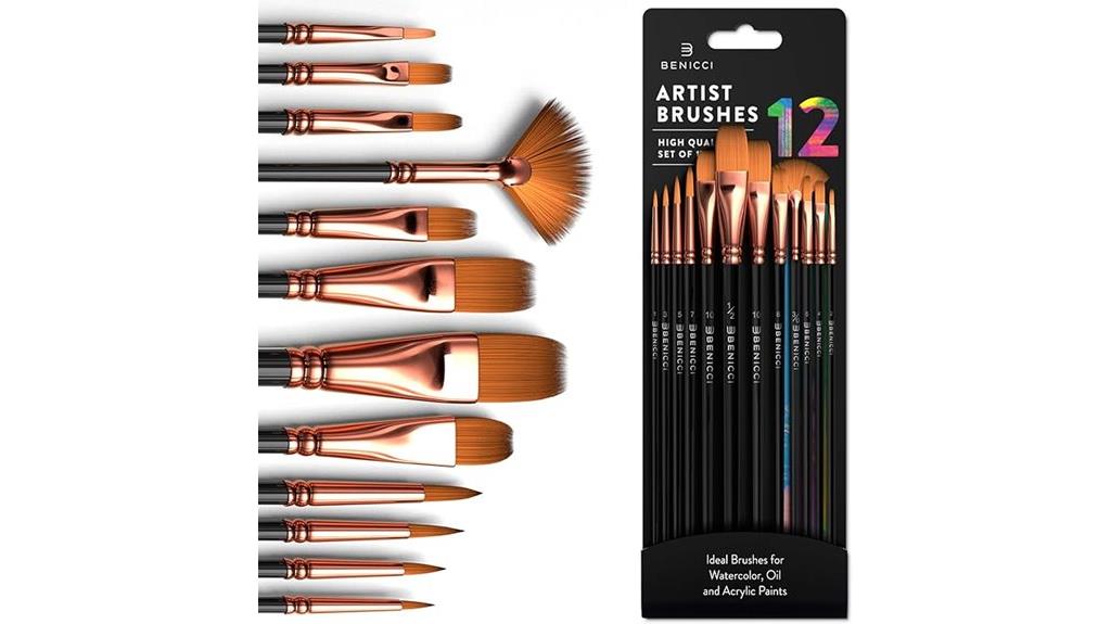 12 piece artist brush set