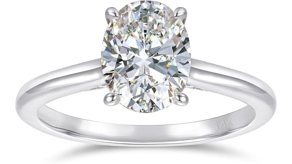 14k gold moissanite ring