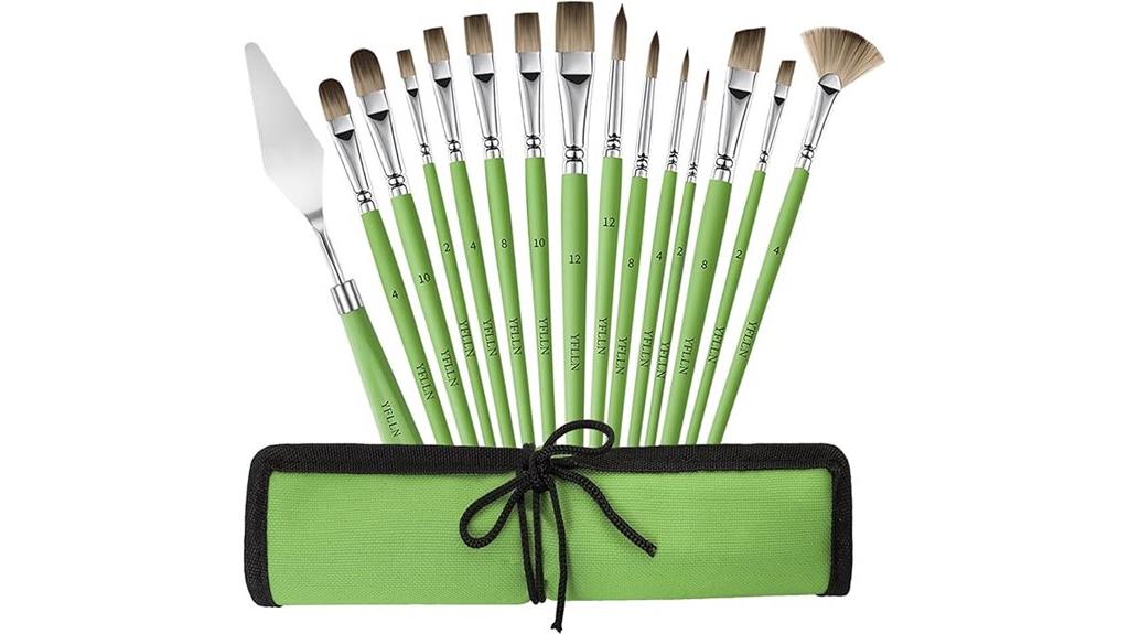 15 piece art brush set