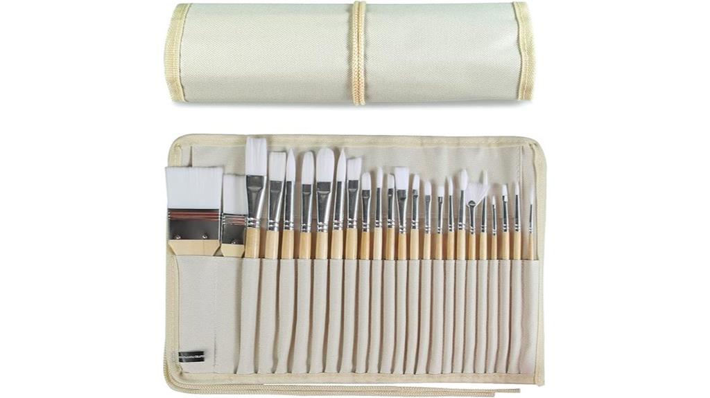 24 piece wooden brush set