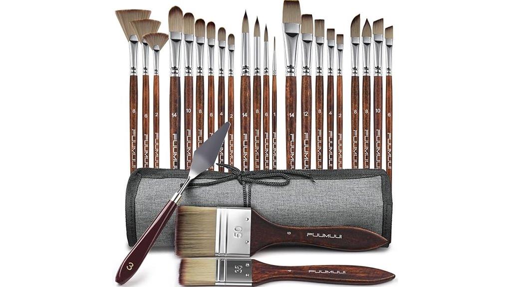 25 piece acrylic brush set