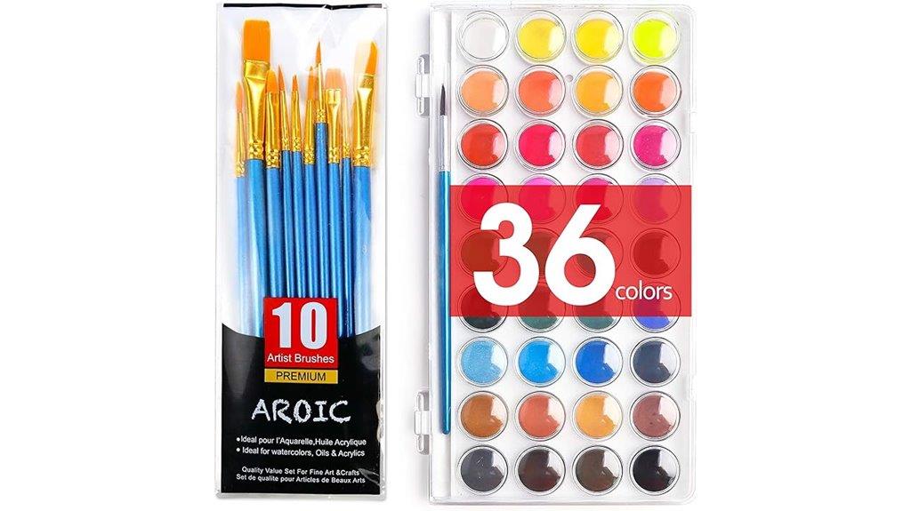 36 color watercolor set