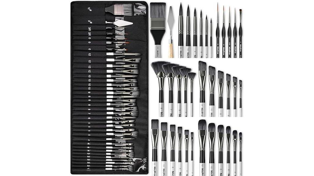 36 piece paint brush set