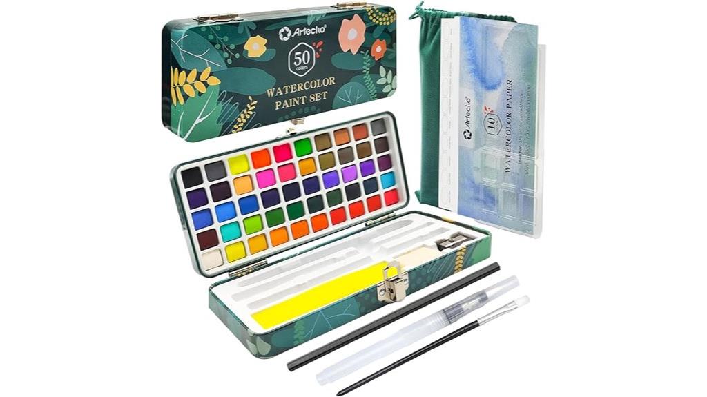50 color watercolor art set