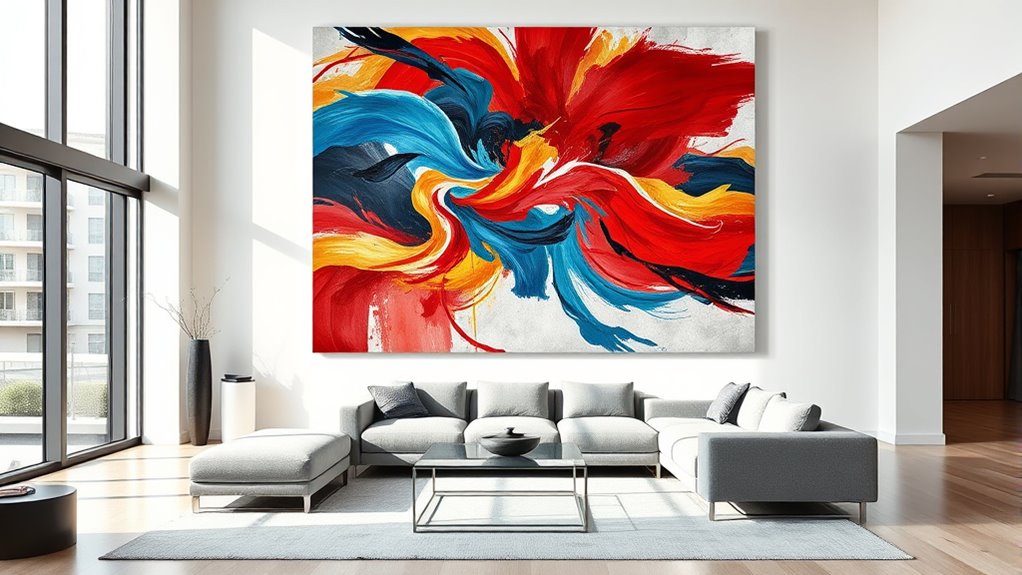 abstract art complements decor