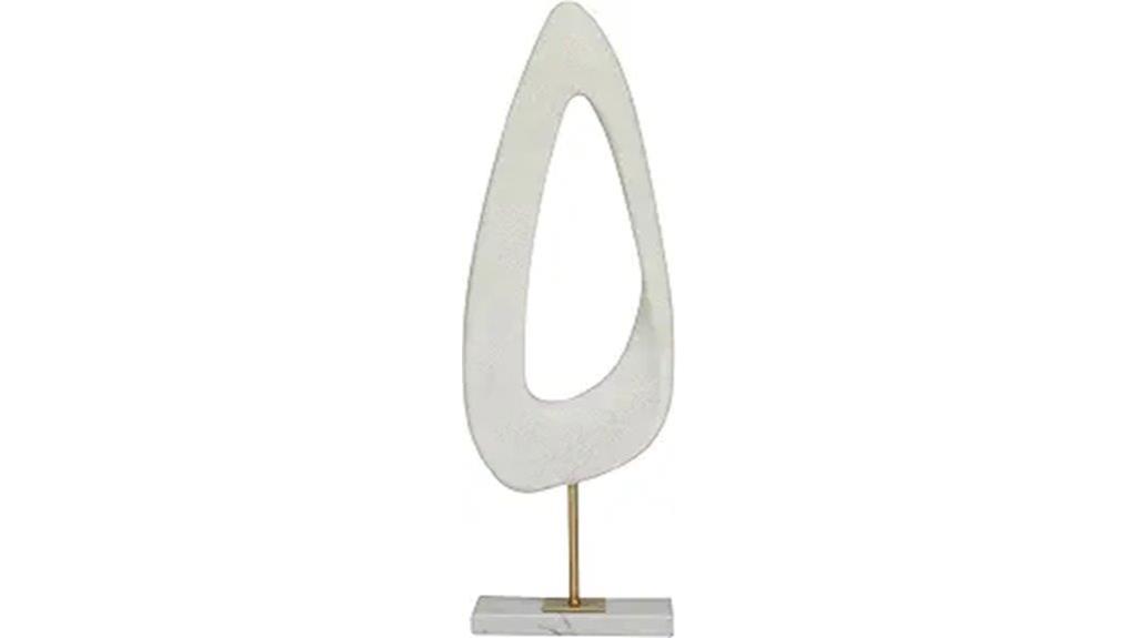 abstract polystone sculpture with marble