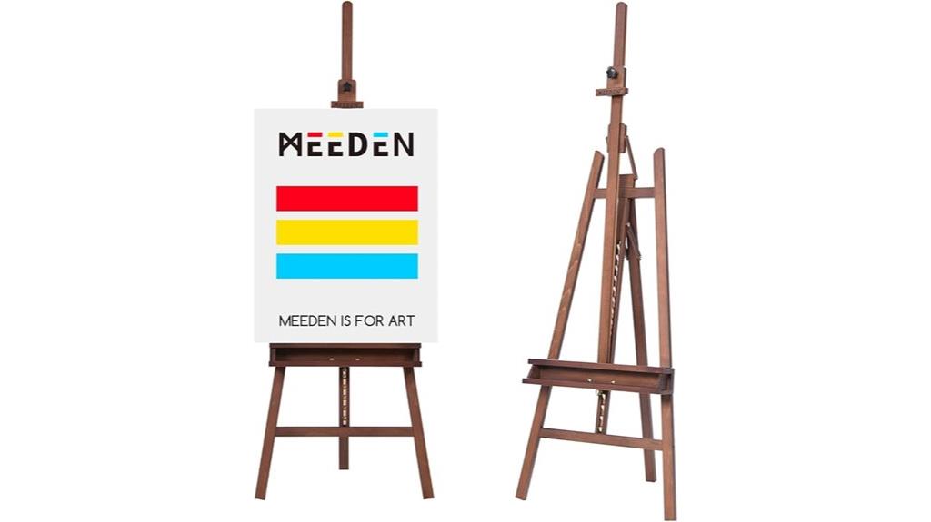 adjustable artist easel with brush