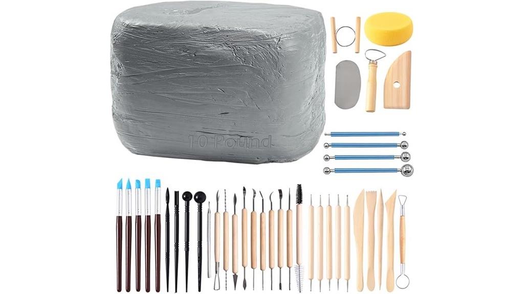 air dry clay with tools