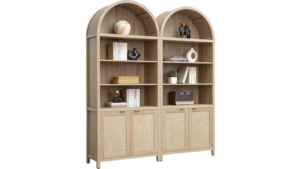 arched 5 tier bookcase