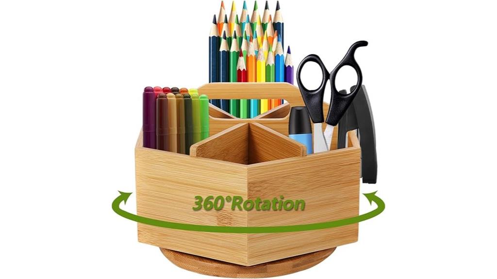 bamboo art supply organizer