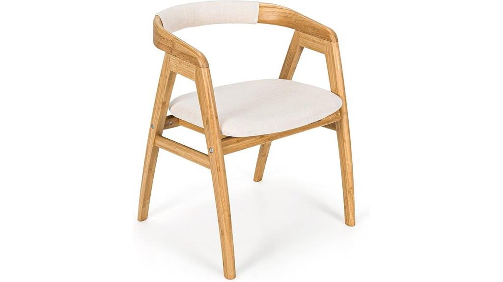 bamboo chair with cushions