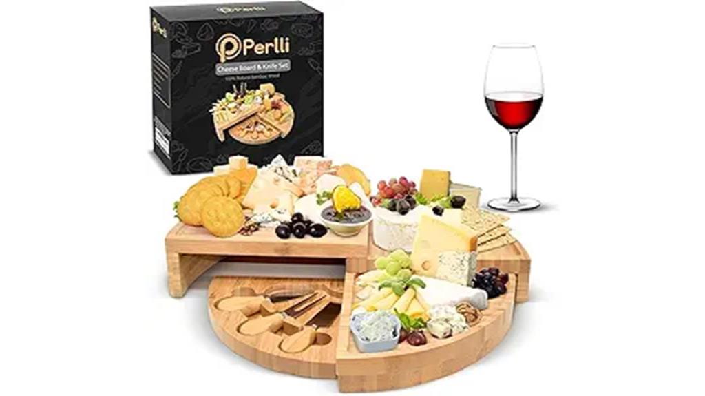 bamboo cheese board set