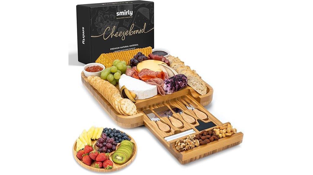bamboo cheese platter set