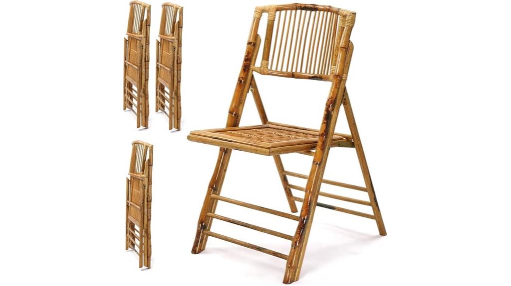 bamboo folding chair set
