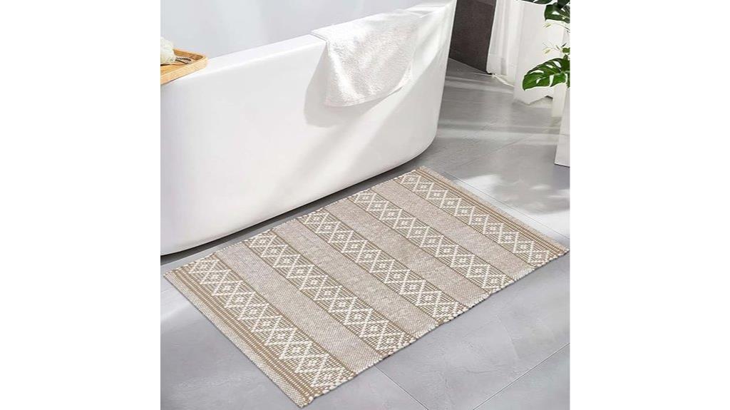 beige and white rug