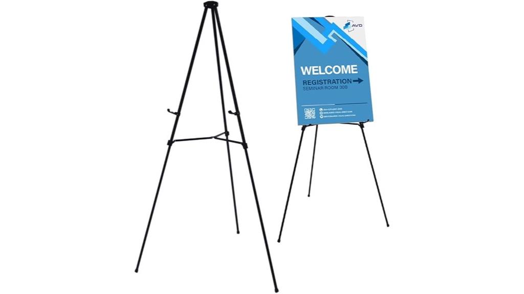 black aluminum telescoping easel