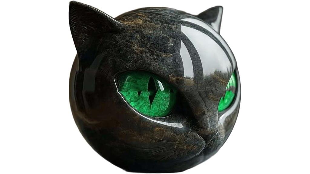 black cat stone sculpture