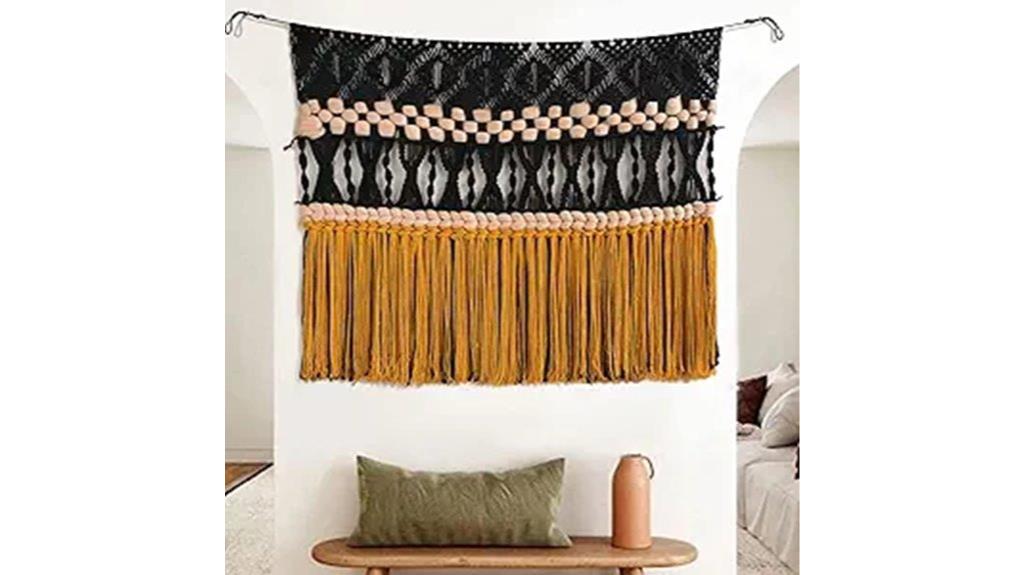 black macrame wall decor