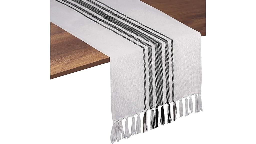 black stripe cotton runner