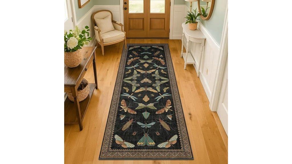 black washable non slip hallway rugs