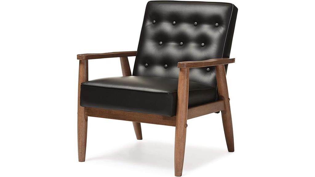 black wooden armchair