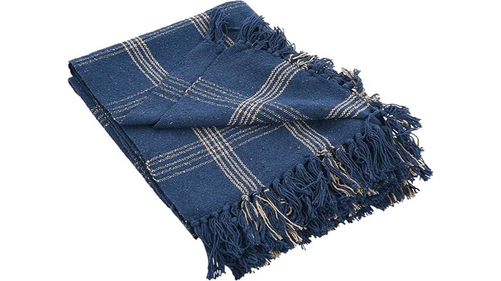 blue plaid recycled blanket
