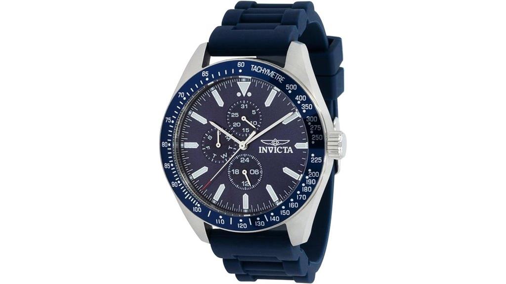 blue silicone aviator watch