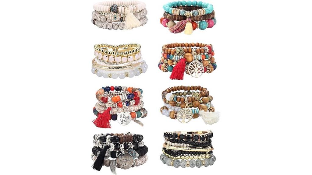 bohemian beaded bracelet set