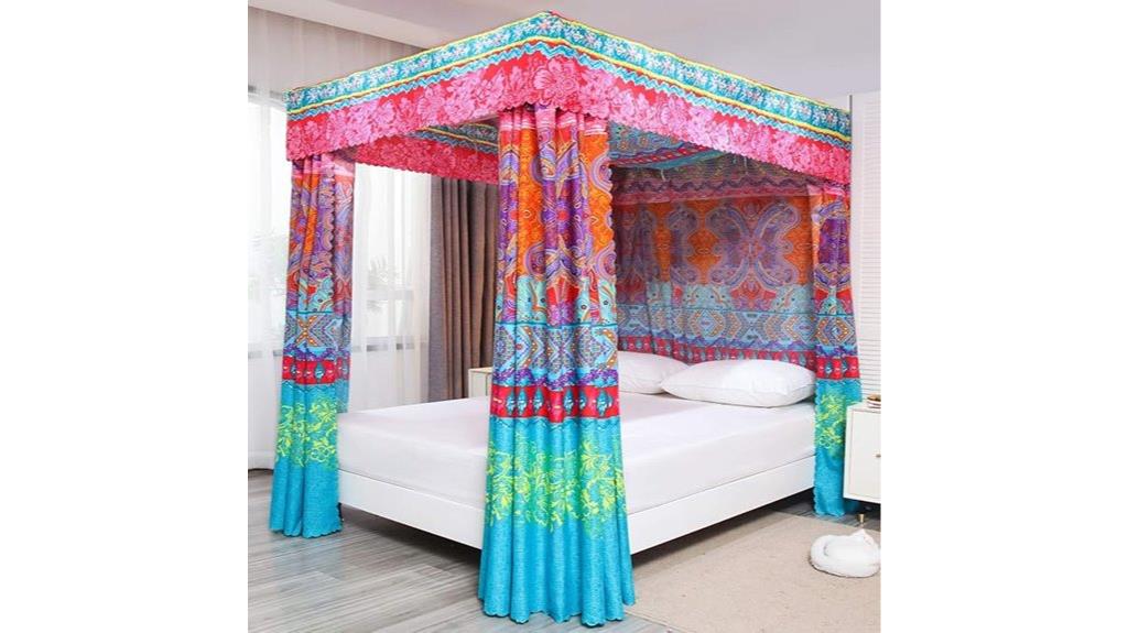 bohemian queen bed curtain