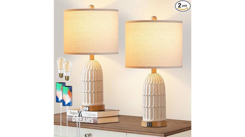 bohemian style dual lamps
