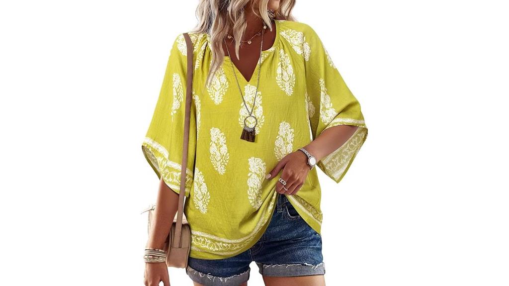 bohemian v neck blouses