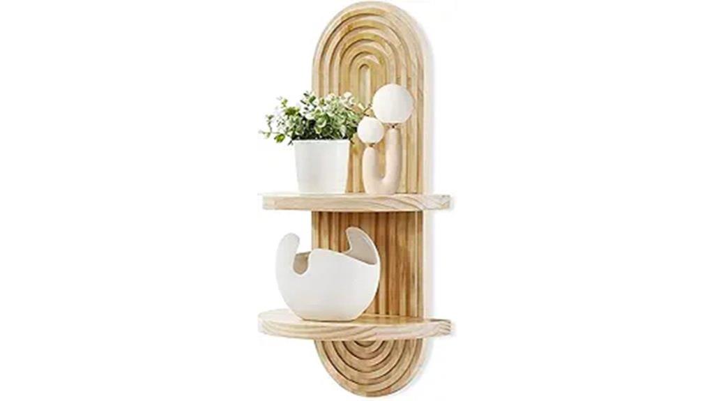 boho arched wall shelf