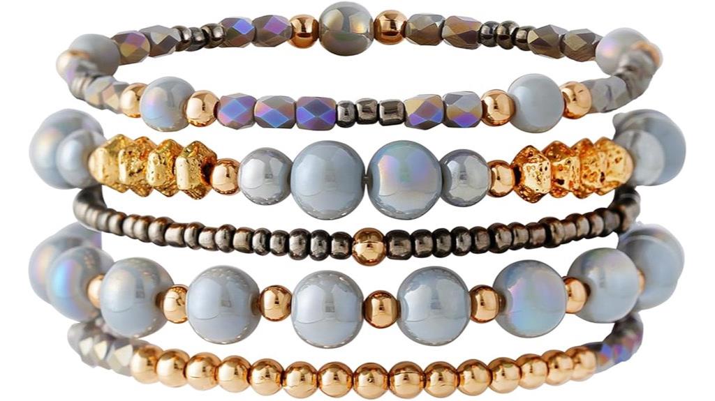 boho beaded stackable bracelets