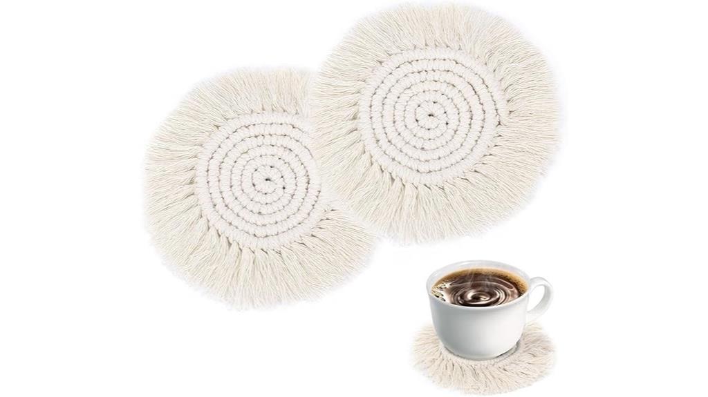 boho cotton drink coasters