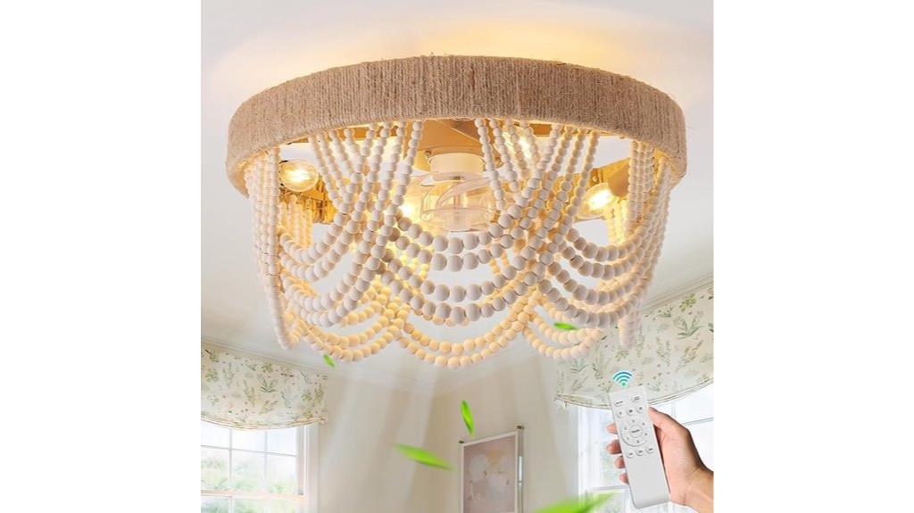 boho fan light remote