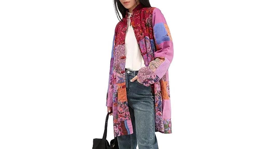boho floral patchwork coat