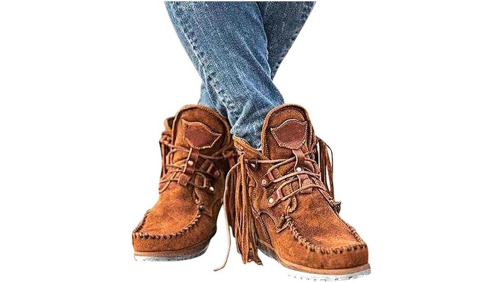 boho fringe tassel booties