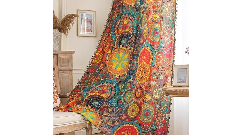 boho geometric curtain design