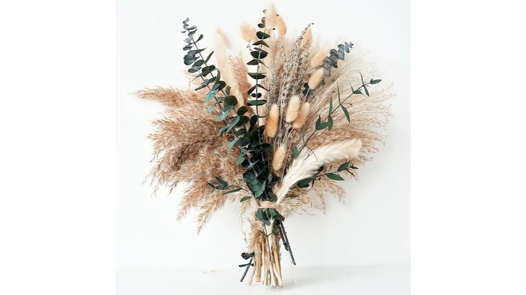 boho green pampas decor