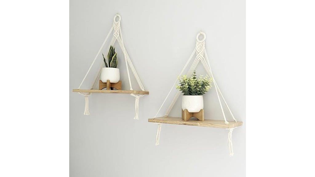boho hanging shelves set