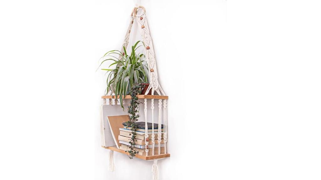 boho macrame wall shelves