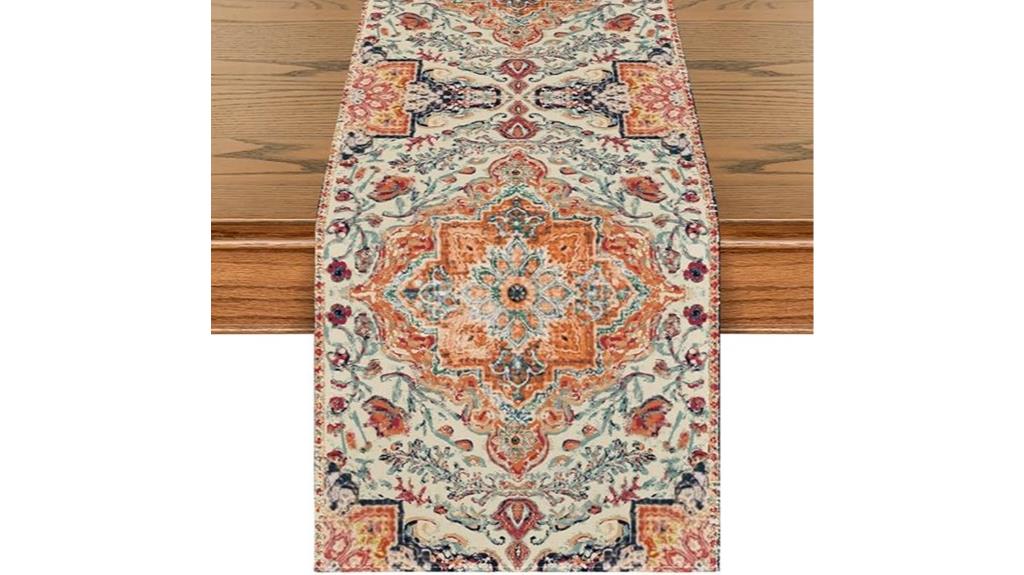 boho orange table runner