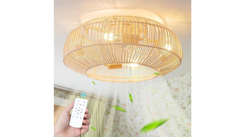 boho rattan light fan