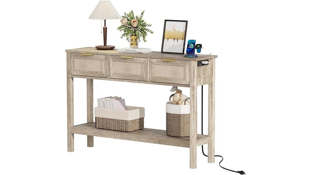 boho style entryway table