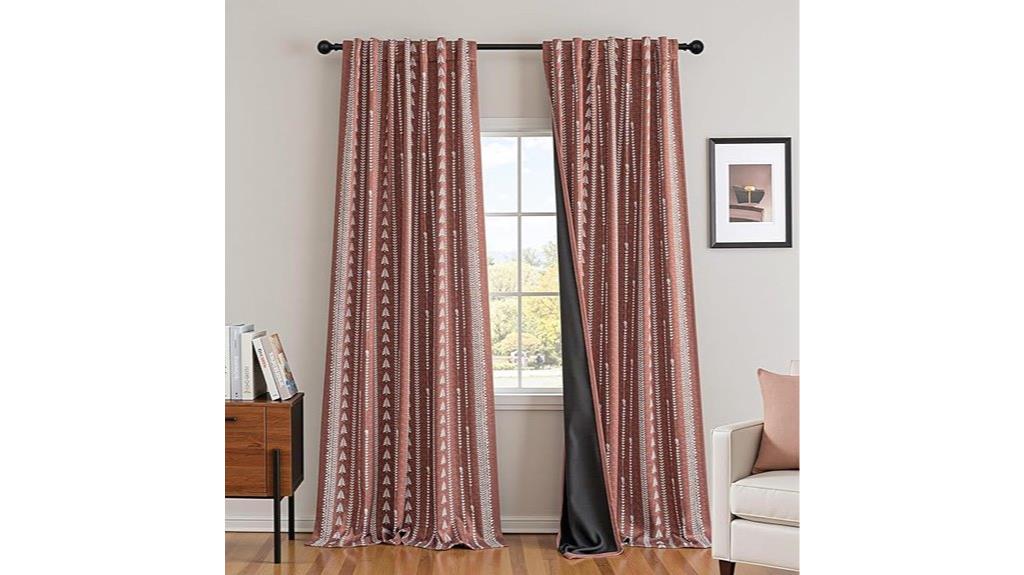 boho terracotta blackout curtains