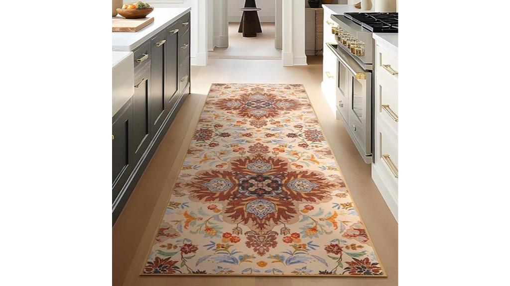 boho washable non slip runner