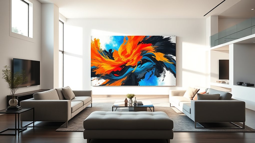 bold abstract art focal point